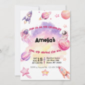 Pink Purple Planet Space First Trip Around the Sun Kaart (Voorkant)