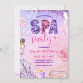 Pink Purple sequin SPA Party Birthday Kaart (Voorkant)