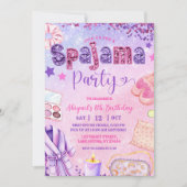Pink Purple sequin Spajama Party Birthday Kaart (Voorkant)