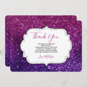 Pink & Purple Sparkling Gemstones Bedankkaart (Voorkant / Achterkant)