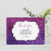 Pink & Purple Sparkling Gemstones Bedankkaart (Staand voorkant)