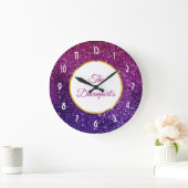 Pink & Purple Sparkling Gemstones Grote Klok (Huis)