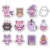 Pink & Purple Spooky Creatures Magic Stickers (Voorkant)