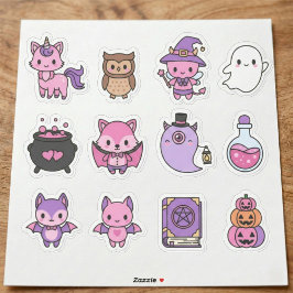 Pink & Purple Spooky Creatures Magic Stickers