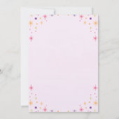 Pink Purple Teddy Bear 1st Birthday Invitation Kaart (Achterkant)