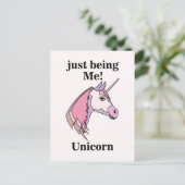 Pink Purple Unicorn Head Briefkaart (Staand voorkant)