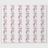 Pink Purple Unicorn Head Cadeaupapier (Vlak)