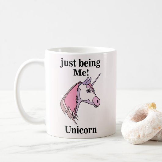 Pink Purple Unicorn Head Koffiemok (Met donut)