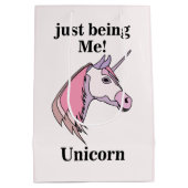 Pink Purple Unicorn Head Medium Cadeauzakje (Achterkant)