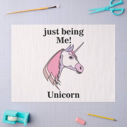 Pink Purple Unicorn Head Tissuepapier (Craft)