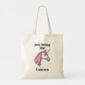 Pink Purple Unicorn Head Tote Bag (Achterkant)