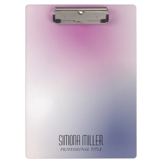 Pink Purple White Minimalist Aesthetic Gradient Klembord (Voorkant)