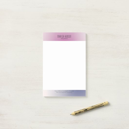 Pink Purple White Minimalist Aesthetic Gradient Post-it® Notes (Op bureau)