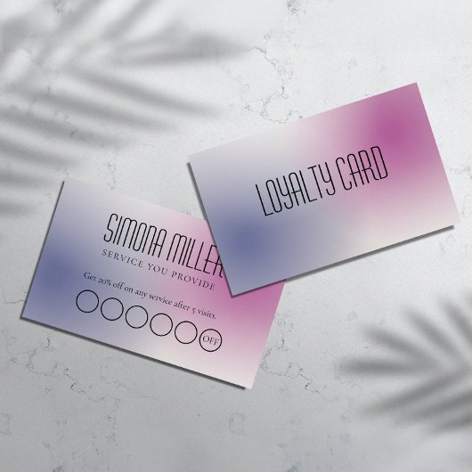 Pink Purple White Minimalist Aesthetic Gradient Visitekaartje