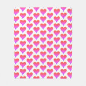 Pink Purple White Ombre Hearts Pattern Fleece Deken (Voorkant)