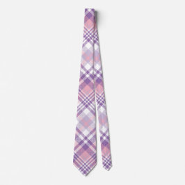 Pink, Purple & White Plaid Stropdas