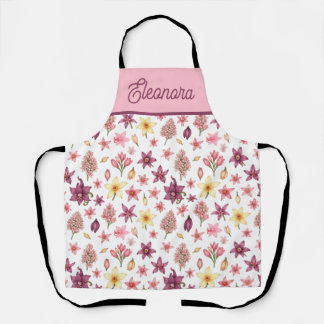 Pink Purple Yellow Cacao Flower Pattern Schort