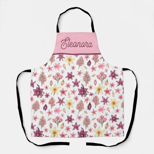 Pink Purple Yellow Cacao Flower Pattern Schort (Voorkant)