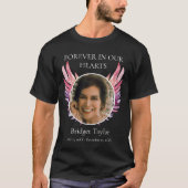 Pink & Purples Angel Wings Funeral Photo Memorial T-shirt (Voorkant)