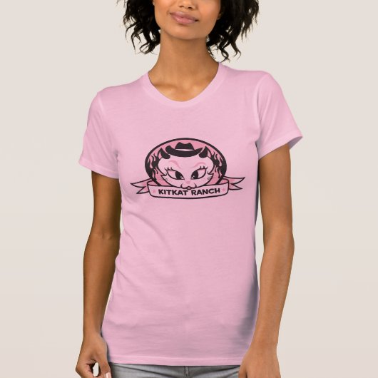 Pink Pussycat Boat Neck T-shirt (Voorkant)