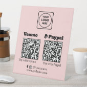 Pink QR Code | Venmo PayPal Scan to Pay Logo Reclamebord Met Voetstuk (Insitu)