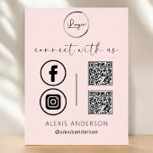 Pink QR Connect with US Business Logo Social Media Poster