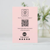 Pink QR | TripAdvisor Business Rating Link Informatiekaartje (Staand voorkant)
