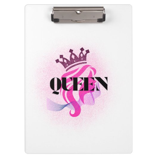 Pink Queen Crown Design – Confident Feminine Power Klembord (Voorkant)