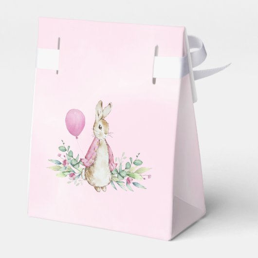 Pink Rabbit Baby shower Dank u Bedankdoosjes (Achterkant)