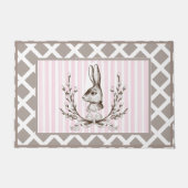 Pink Rabbit Bunny Waterverf Frans land Deurmat (Voorkant)