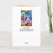 PINK RABBIT, CHRISTMAS CANDLES EN HOLLYBERRIES FEESTDAGEN KAART (Achterkant)