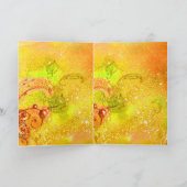 PINK RABBIT, CHRISTMAS CANDLES EN HOLLYBERRIES FEESTDAGEN KAART (Binnen)