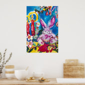 PINK RABBIT, CHRISTMAS CANDLES EN HOLLYBERRIES POSTER (Keuken)
