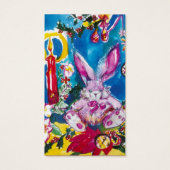 PINK RABBIT, CHRISTMAS CANDLES EN HOLLYBERRIES VISITEKAARTJE (Achterkant)