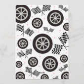 Pink Race Car Birthday Party Kaart (Achterkant)