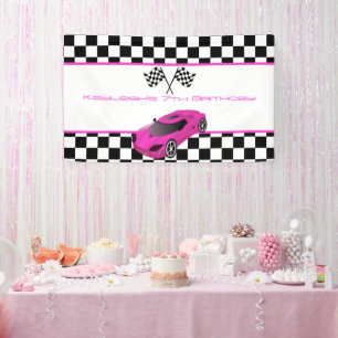 Pink Race Car Birthday Party Spandoek
