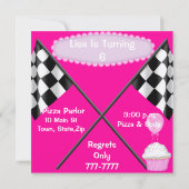PINK Racing Invitation Kaart (Achterkant)