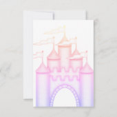 PINK rainbow CASTLE PRINCESS BIRTHDAY PARTY RSVP (Achterkant)