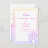 PINK rainbow CASTLE PRINCESS BIRTHDAY PARTY RSVP (Voorkant / Achterkant)