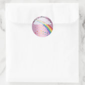 PINK RAINBOW CLOUDS DANK U KINDEREN STICKER (Tas)