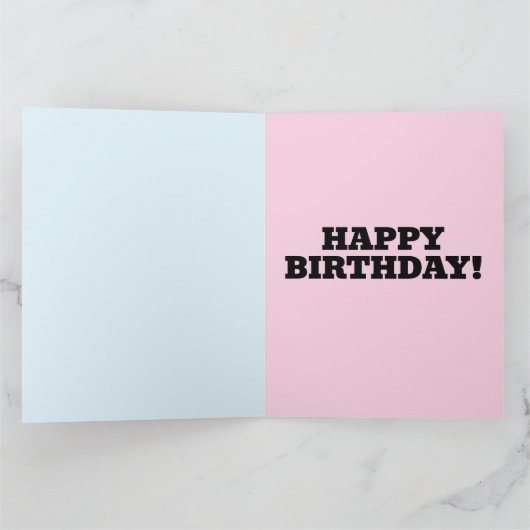 PINK RAINBOW CUPCAKE CANDLE BIG BIRTHDAY KAART (Binnen)