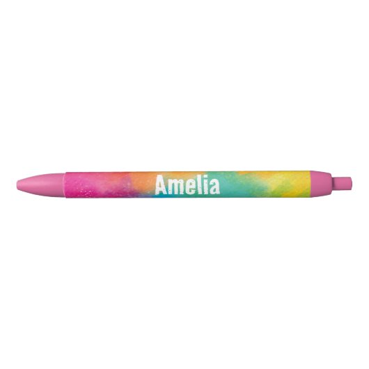 Pink Rainbow Custom Name Pen (Voorkant)