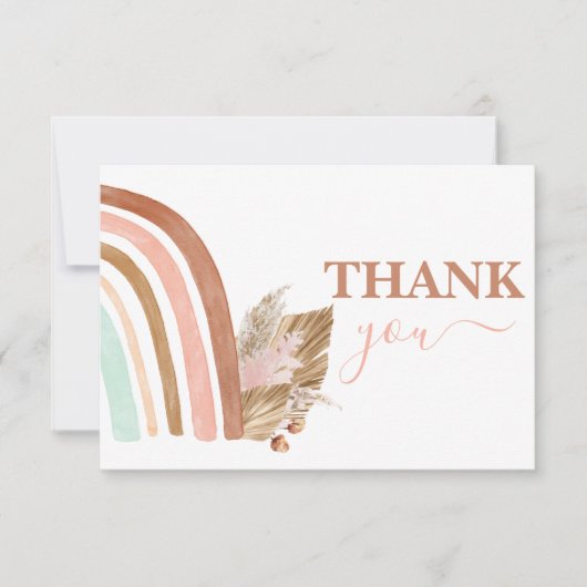 Pink Rainbow dank u Notitiekaartje (Voorkant)