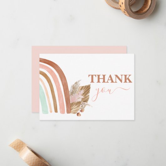 Pink Rainbow dank u Notitiekaartje (Voorkant / Achterkant in situ)