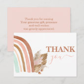 Pink Rainbow dank u Notitiekaartje (Voorkant / Achterkant)
