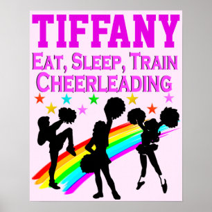PINK RAINBOW GEPERSONALISEERD CHEERLEADEREND POSTE POSTER