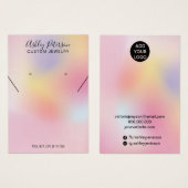pink rainbow holographic necklace earrings display visitekaartje (Voorkant /achterkant)