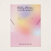 pink rainbow holographic necklace earrings display visitekaartje (Voorkant)