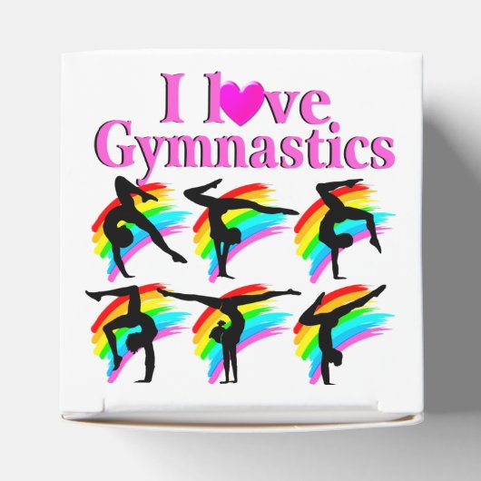 PINK RAINBOW IK HOU VAN GYMNASTISCH ONTWERP BEDANKDOOSJES (Bovenkant)