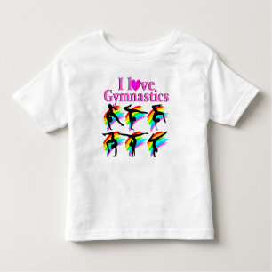 PINK RAINBOW IK HOU VAN GYMNASTISCH ONTWERP KINDER SHIRTS